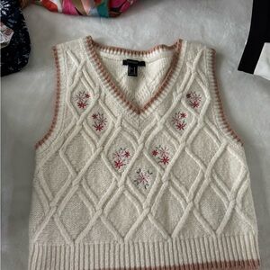 White and Pink Sweater Vest